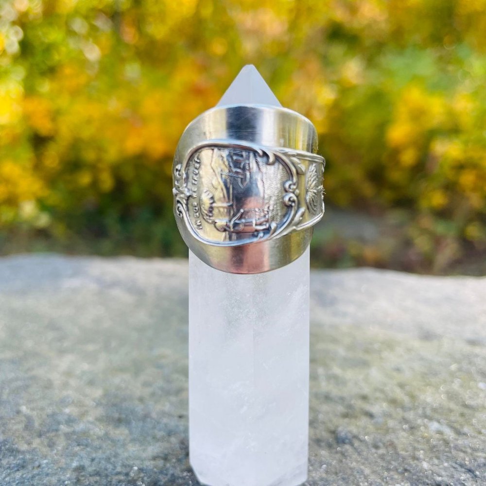Unisex Hand Made Spoon Ring Size 11-Sterling Silver *